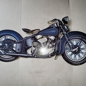 Motorcycle Wall Art Decal in Blue and Black - Unbranded